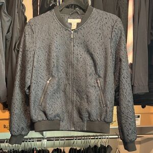 H&M Black Textured Bomber Jacket